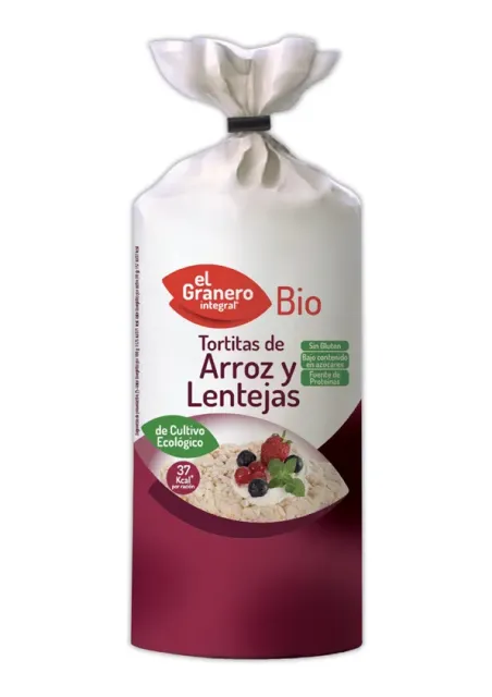 tortitas de arroz y lentejas sin gluten bio 115 g