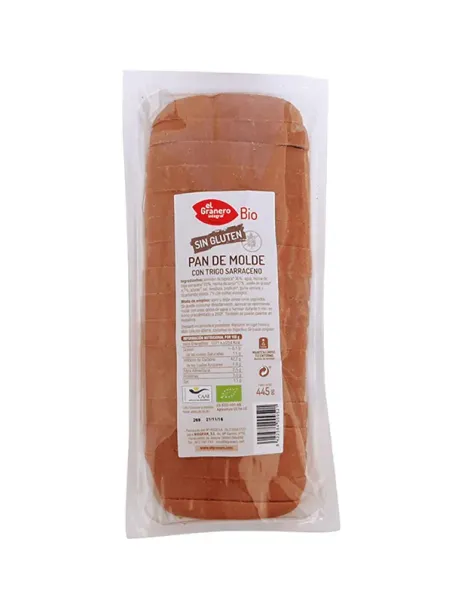 pan de molde con trigo sarraceno sin gluten bio 445 g