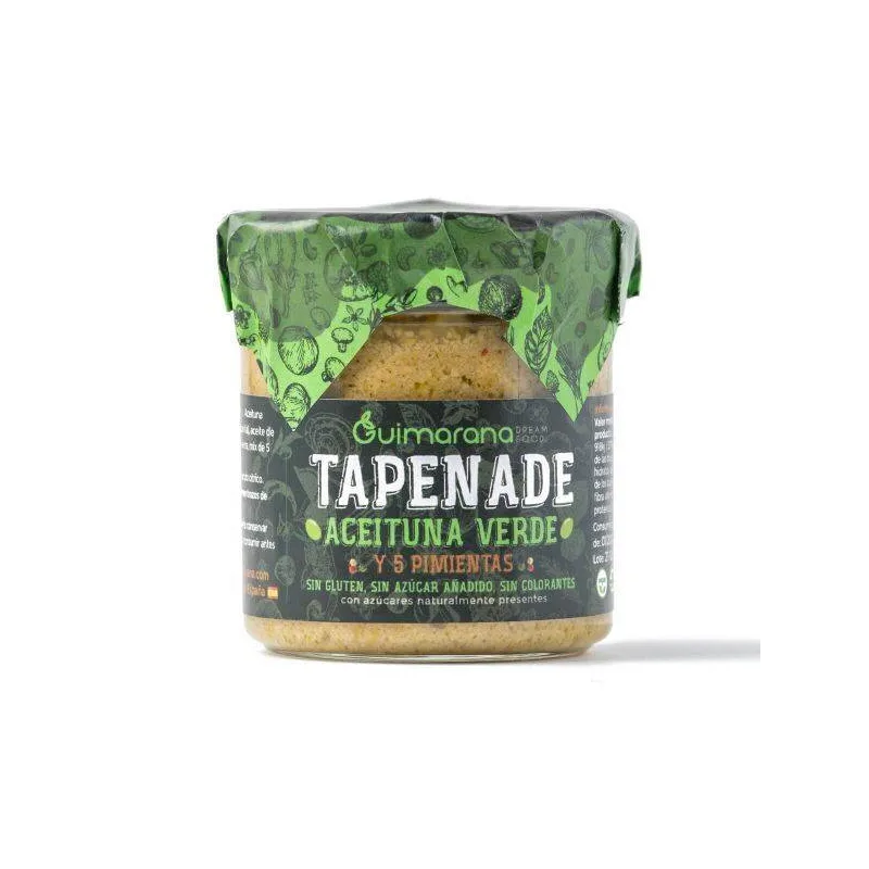 tapenade aceituna verde manzanilla y 5 pimientas 130g