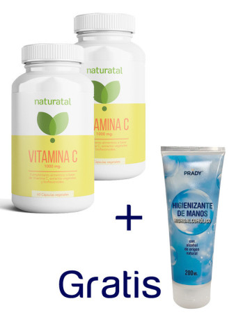 Pack 2 vitamina c  y  1 gel hidroalcoholico 200 ml de regalo