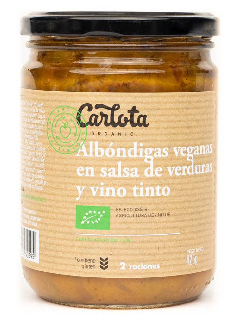 Albóndigas veganas en salsa vino tinto BIO 425 gr