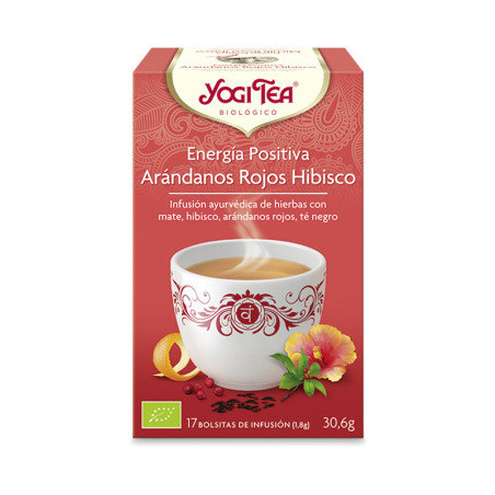 Yogi tea energia positiva arándanos rojos hibisco BIO 17 bolsitas