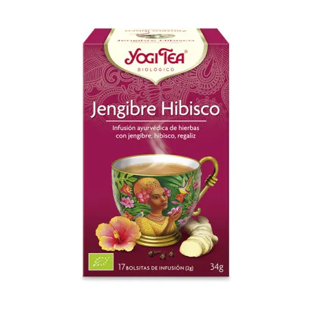 Yogi tea jengibre hibisco BIO 17 bolsitas