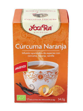 Yogi tea curcuma y naranja BIO 17 bols