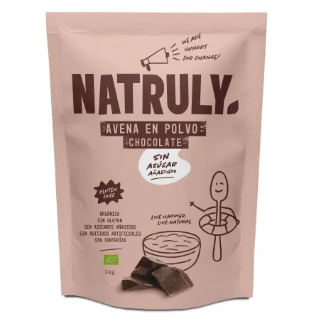 Natural avena en polvo chocolate  BIO 1 kg