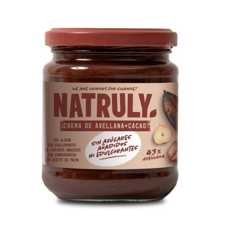 Crema de cacao y avellanas natruly 300 g