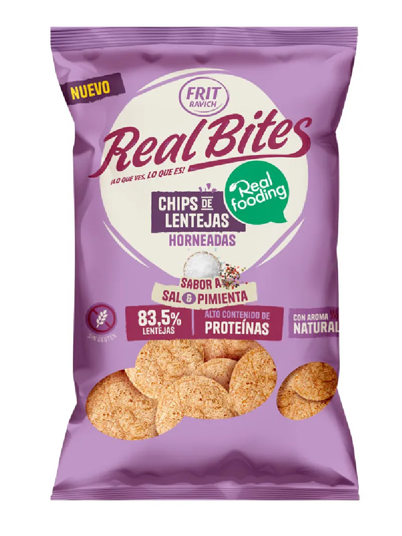 Chips lenteja pimienta Realfooding 80 g