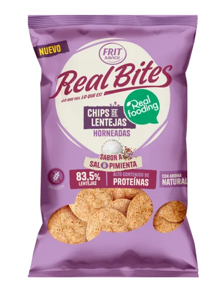 Chips lenteja pimienta Realfooding 80 g