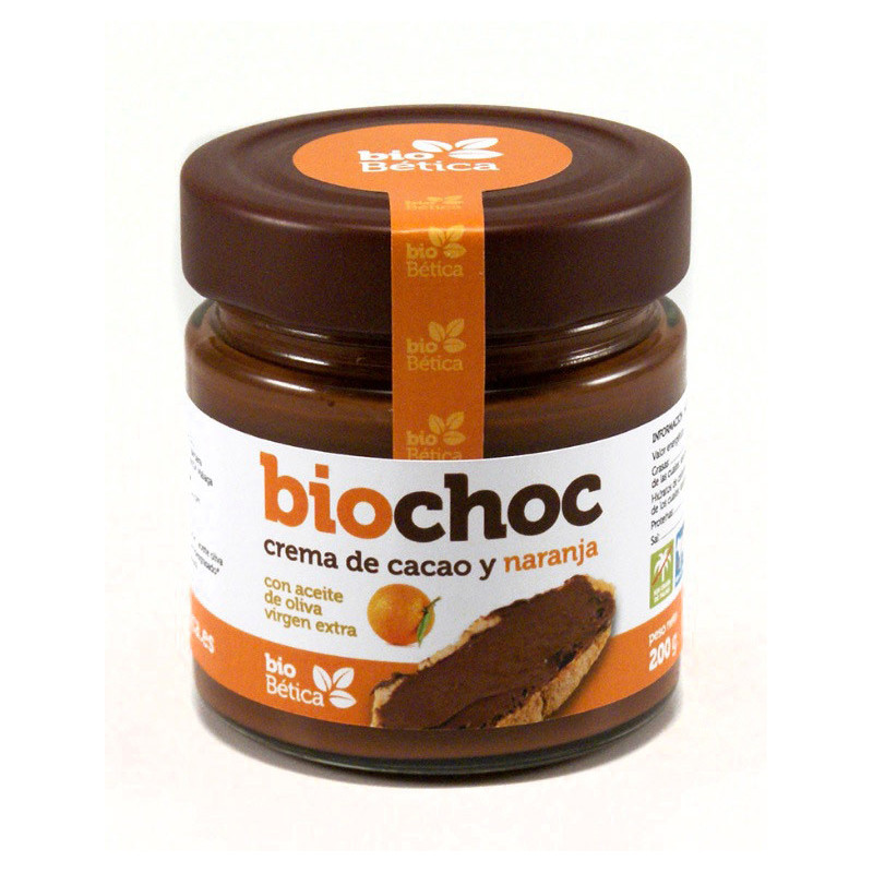 Biochoc crema de cacao naranja BIO 200gr cristal