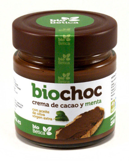 Biochoc crema de cacao menta BIO 200gr cristal