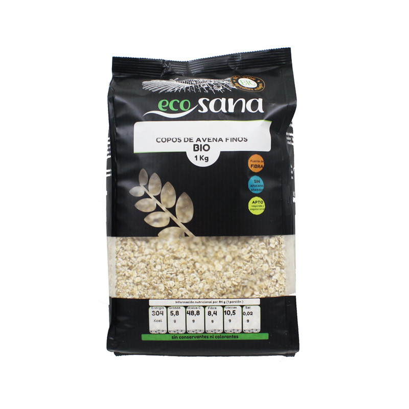 Copos avena finos BIO 1kg ecosana