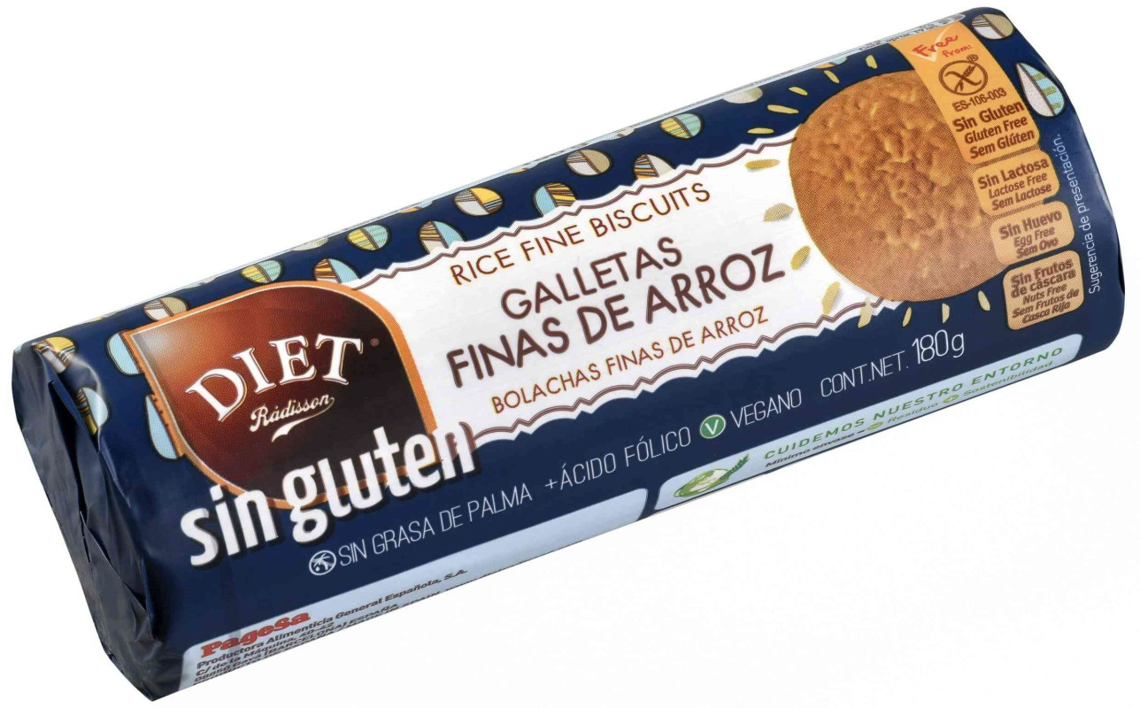 Galletas finas arroz sin gluten 180 gr