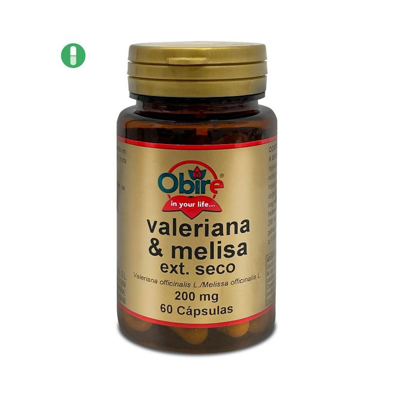 Valeriana y melisa 200 mg. (extracto seco) 60 cápsulas - obire