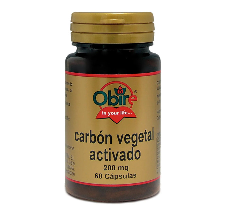 Carbon vegetal activado 200mg 60 Cápsulas