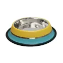 Comedero inox. antid-3 amarillo/azul