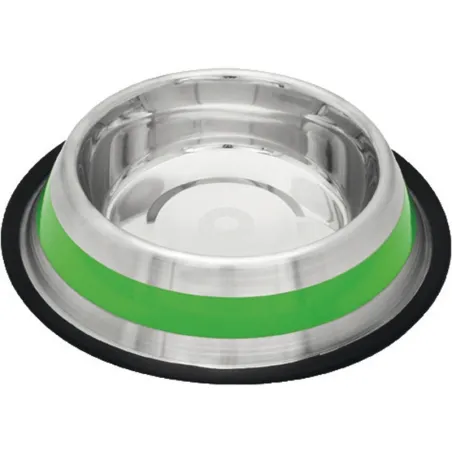 Comedero inox. antid-1 franja verde