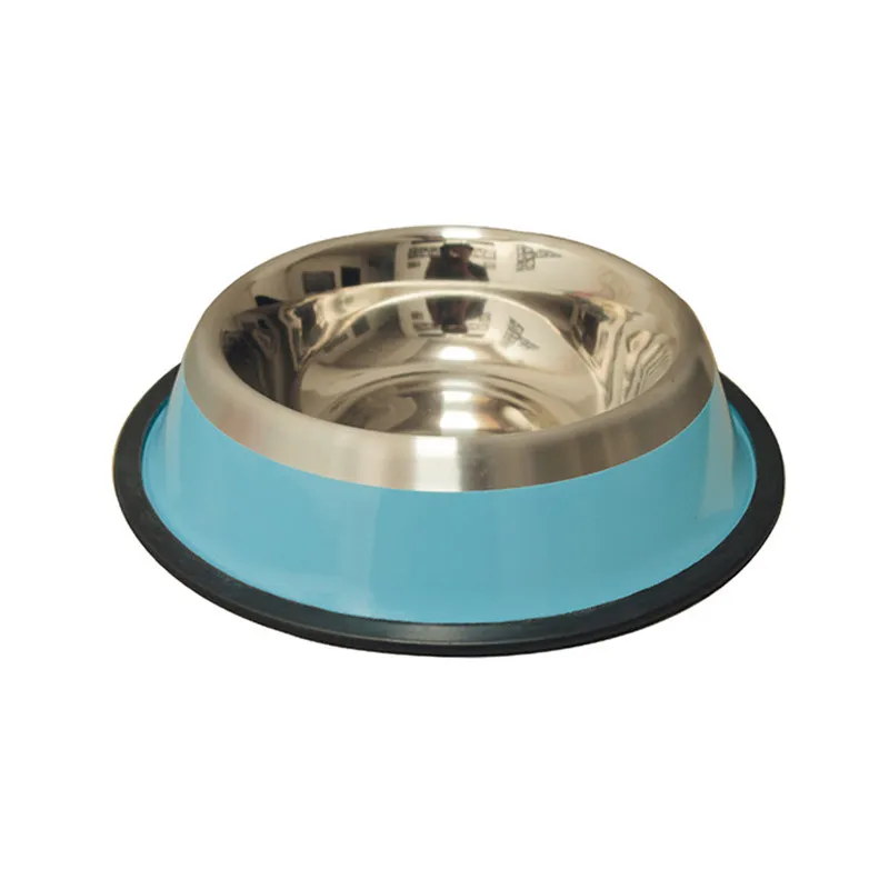 Comedero inox. antid-5 franja azul