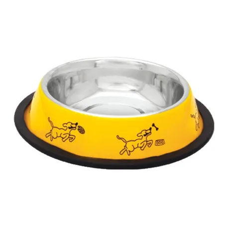 Comedero inox. antid-3 amarillo perros