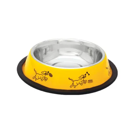 Comedero inox. antid-5 amarillo perros