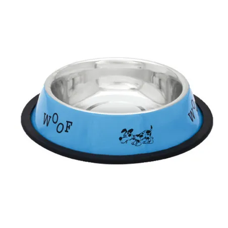 Comedero inox. antid-4 azul perros