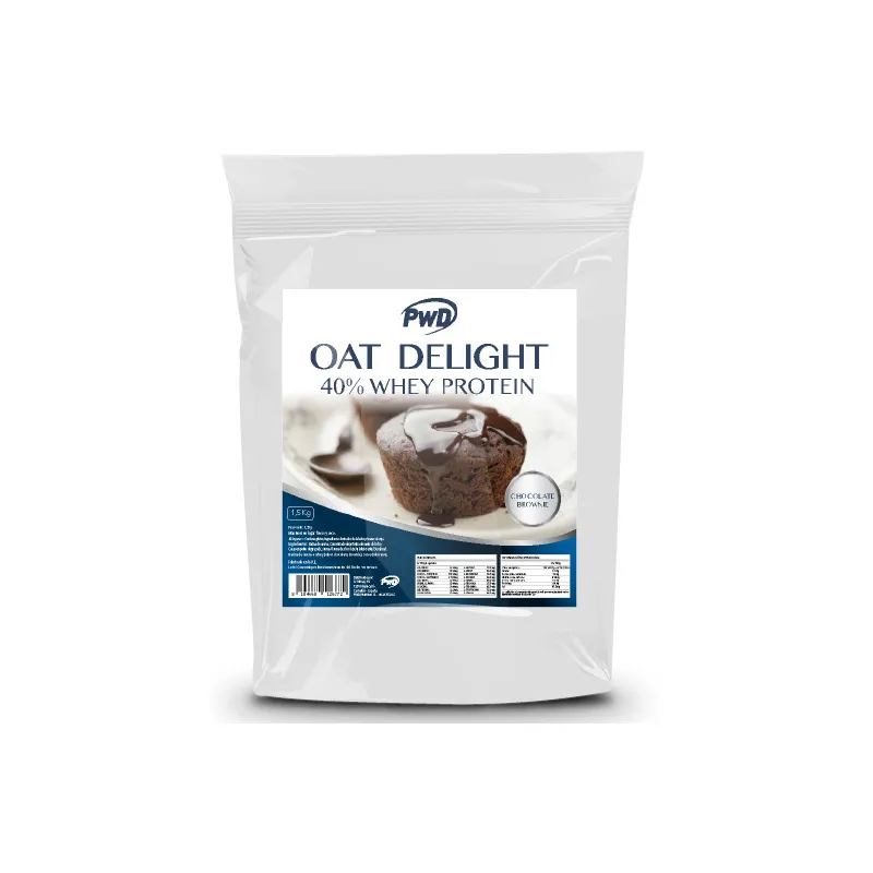 Harina de avena oat delight 40% whey protein chocolate 1.5 kg