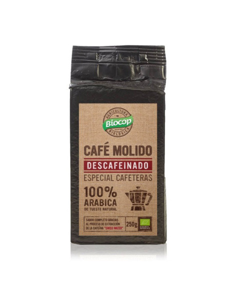 Cafe descafeinado molido 100% arabico biocop 250g