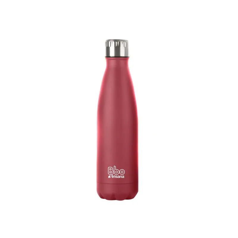 Botella bbo termo acero inoxidable 350ml roja y  funda irisana