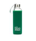 Botella bbo verde borosilicato con neopreno 550 ml.  irisana