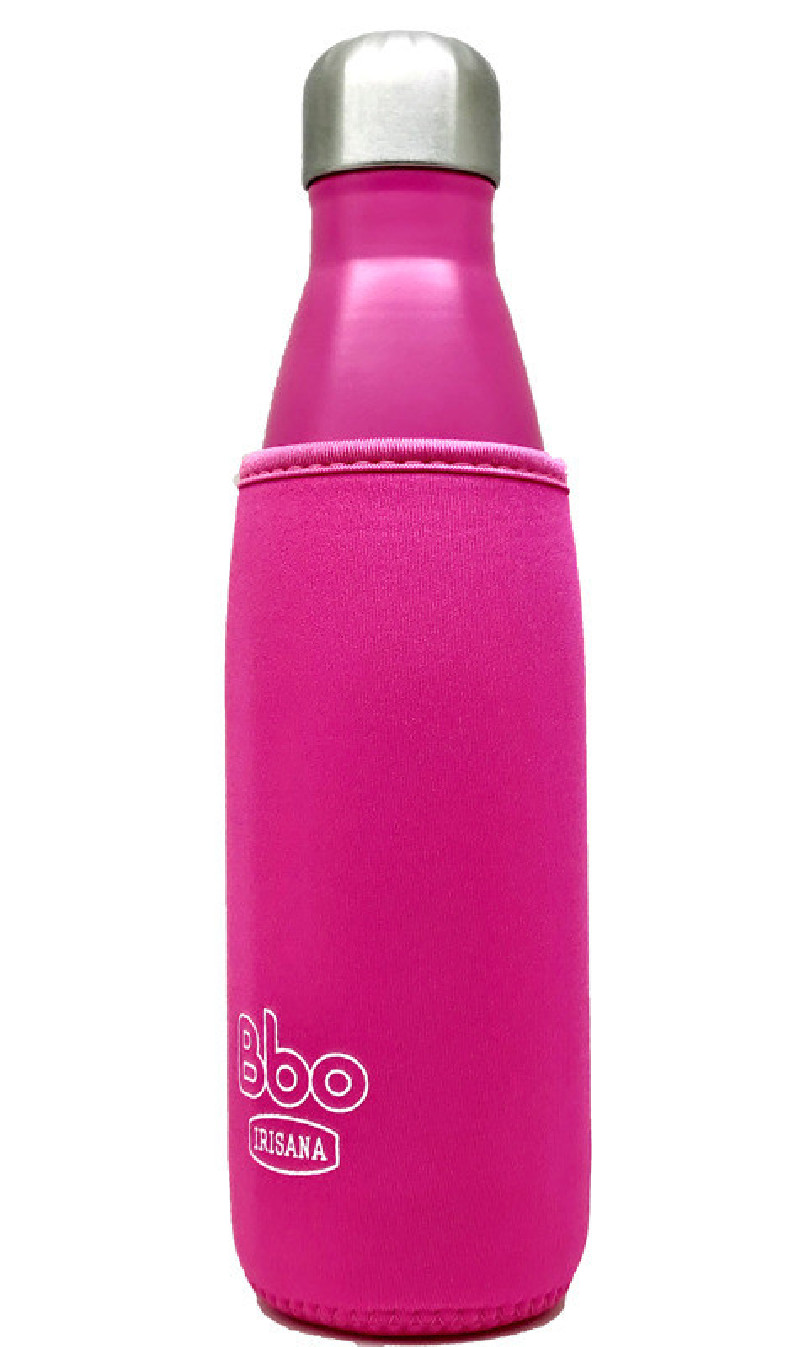 Botella bbo termo acero inoxidable 500ml fucsia con funda