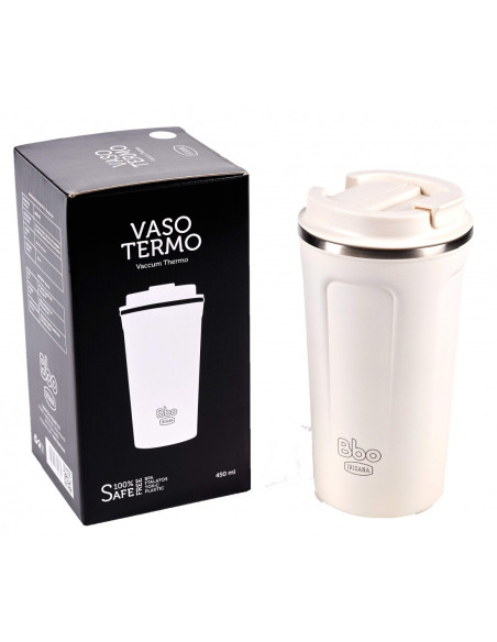 Vaso termo acero inoxidable bbo blanco