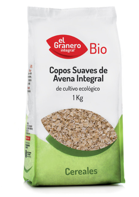 Copos suaves de avena integral BIO 1 kg