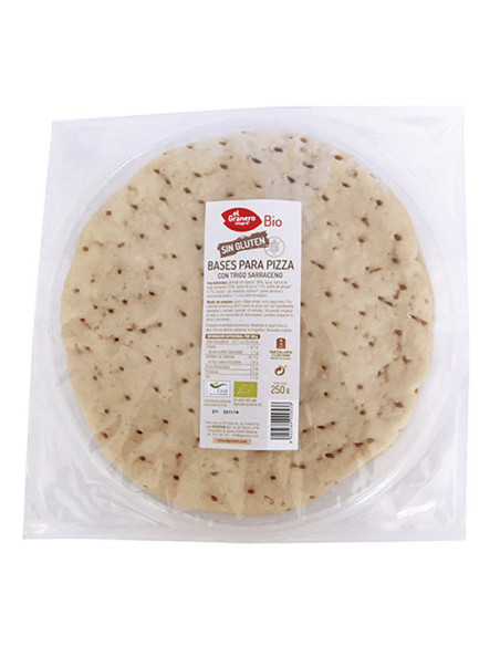 Bases de pizza con trigo sarraceno sin gluten BIO 2 uds. 250 g