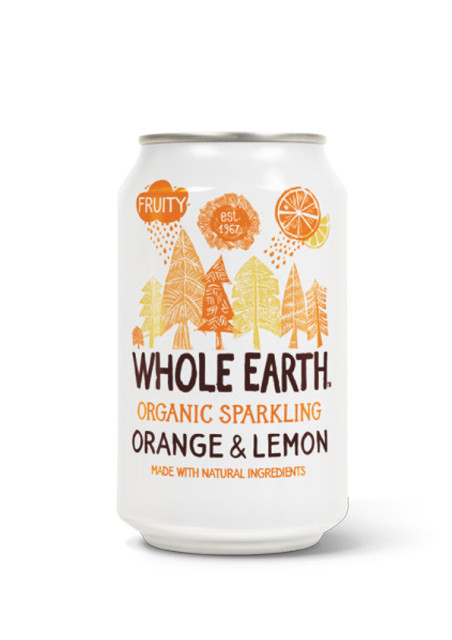 Refresco de naranja y limon BIO 330 ml -Whole Earth