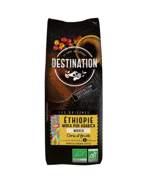 Cafe molido etiopia moka 100% arábica bio, 250 g