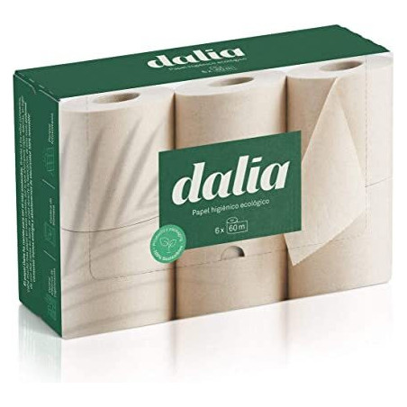 Pack 6 rollos de papel higienico doble capa sin blanquear BIO 35m