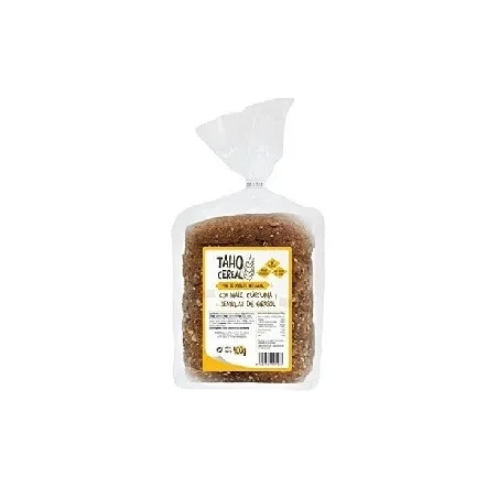 Pan de molde integral con maiz, curcuma y semillas de girasol con mas bio, 400 g taho