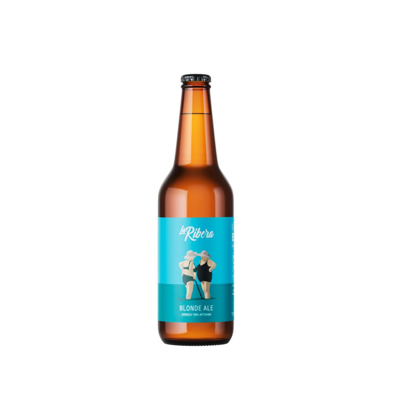 Cerveza artesana la ribera rubia sin gluten 330 ml