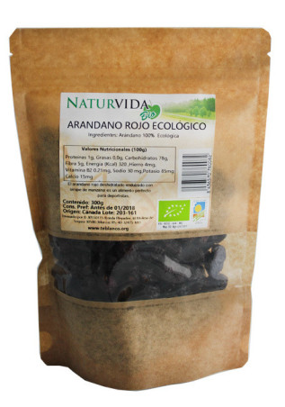 arándano rojo con sirope de manzana BIO 125gr